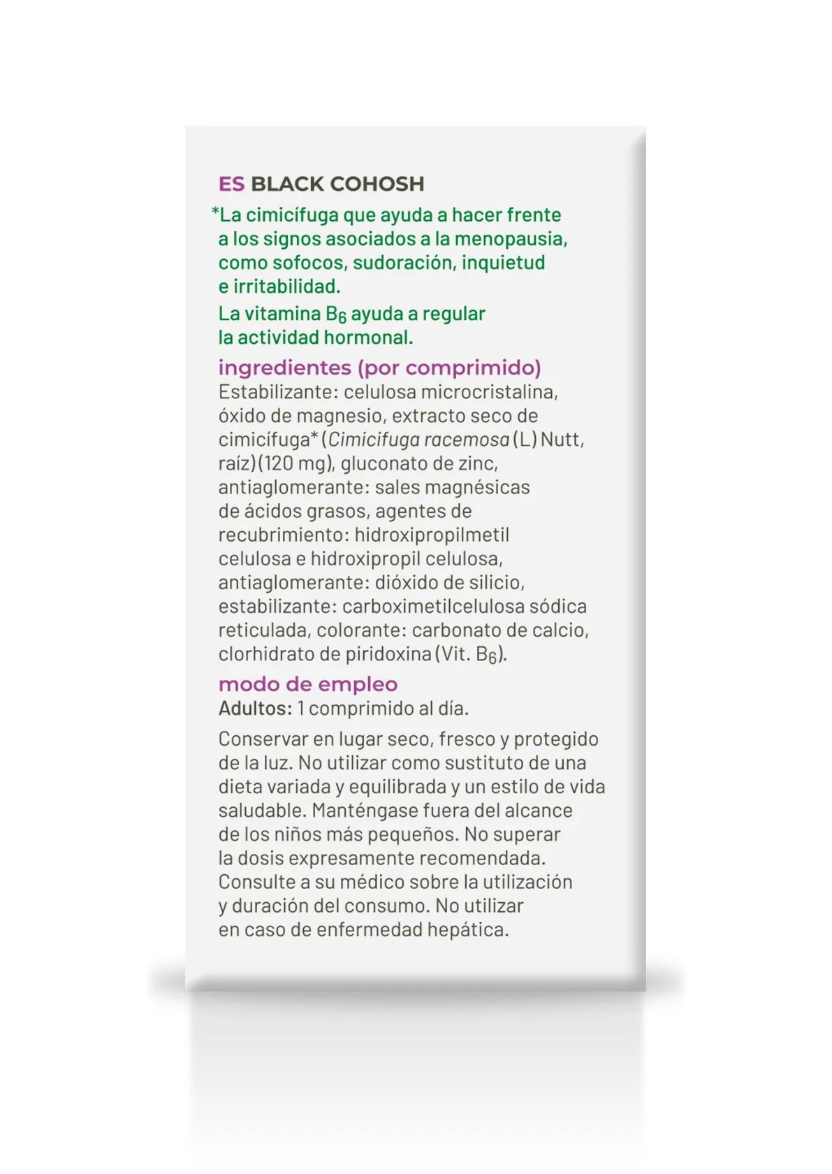 Black Cohosh · Soria Natural · 60 comprimidos - Image 2