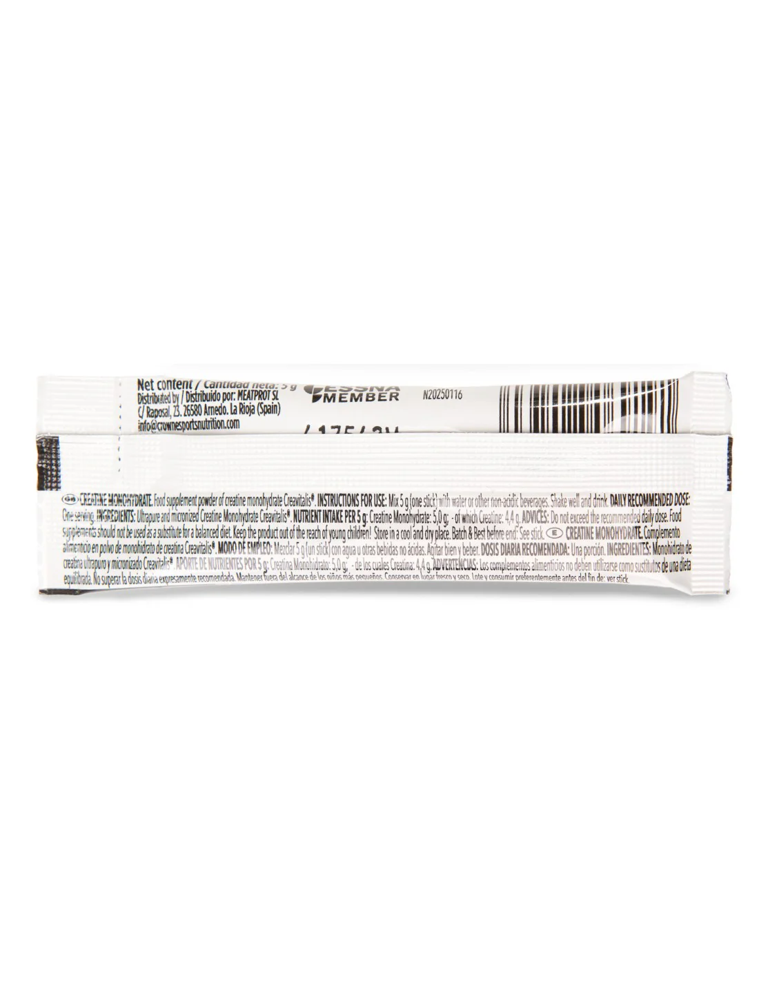 Creatina Monohidrato Creavitalis®: Sabor Neutro · Crown Sport Nutrition · 5 gramos - Image 2