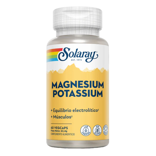 Magnesio y Potasio · Solaray · 60 cápsulas